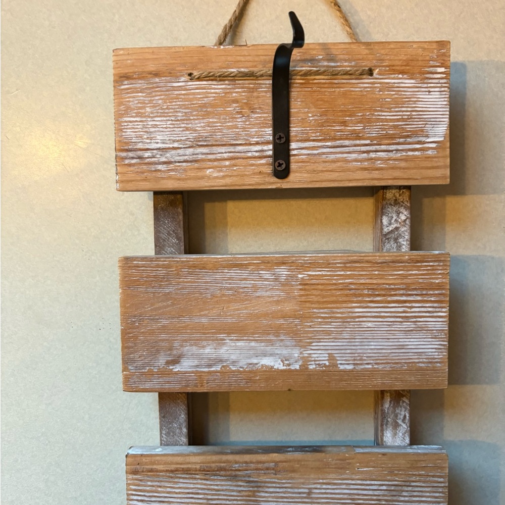 Source Unknown Rustic Tan Wooden Wall Hooks